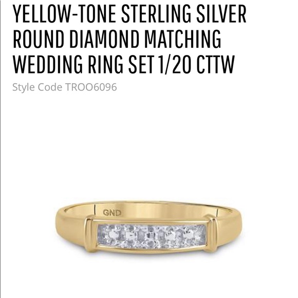 Round Diamond Matching Wedding Ring Set 1/20cttw - Picture 5 of 7